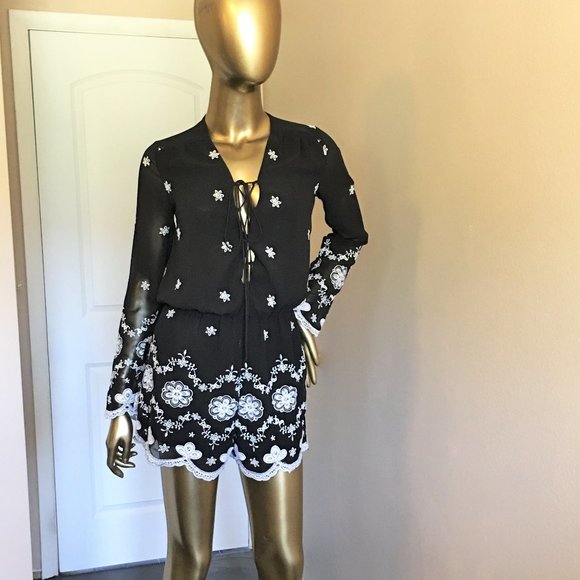 WAYF Embroidered Romper - Picture 2 of 16